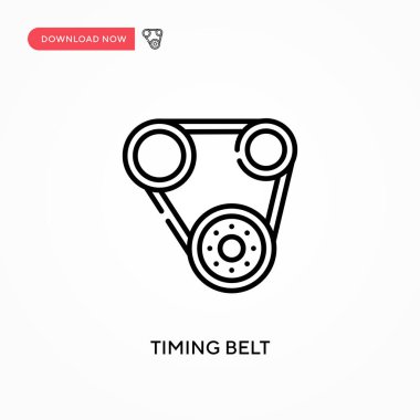 Zamanlama kayışı basit vektör simgesi. Web sitesi veya mobil uygulama için modern, basit düz vektör çizimi