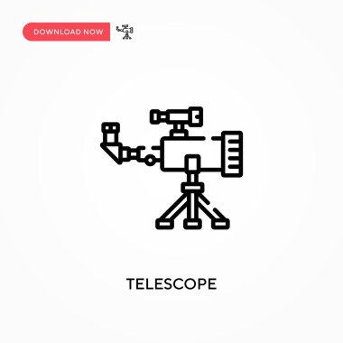Teleskop basit vektör simgesi. Web sitesi veya mobil uygulama için modern, basit düz vektör çizimi