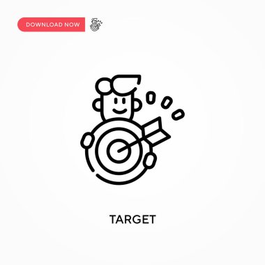 Hedef basit vektör simgesi. Web sitesi veya mobil uygulama için modern, basit düz vektör çizimi