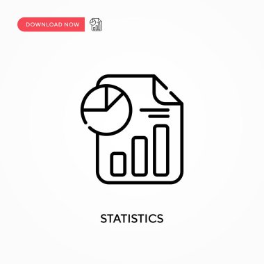 İstatistikler basit vektör simgesi. Web sitesi veya mobil uygulama için modern, basit düz vektör çizimi