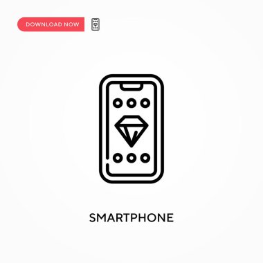 Akıllı telefon basit vektör simgesi. Web sitesi veya mobil uygulama için modern, basit düz vektör çizimi
