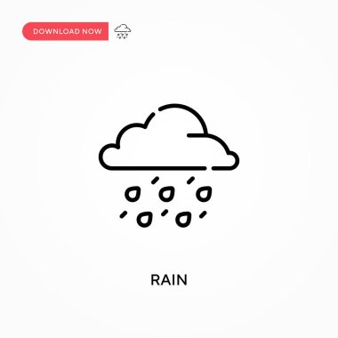 Basit vektör simgesi yağmur. Web sitesi veya mobil uygulama için modern, basit düz vektör çizimi