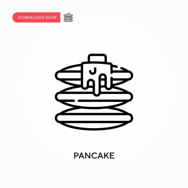 Pancake Basit vektör simgesi. Web sitesi veya mobil uygulama için modern, basit düz vektör çizimi