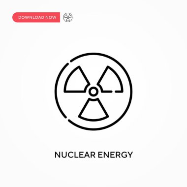 Nükleer enerji basit vektör simgesi. Web sitesi veya mobil uygulama için modern, basit düz vektör çizimi