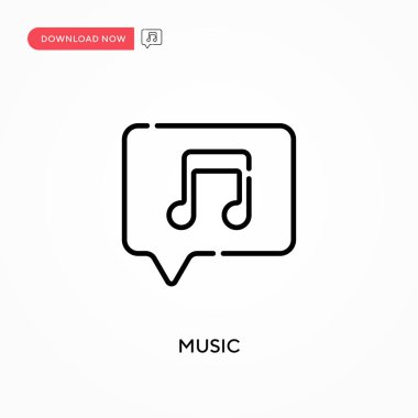 Müzik basit vektör simgesi. Web sitesi veya mobil uygulama için modern, basit düz vektör çizimi