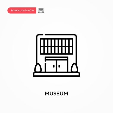Müze basit vektör simgesi. Web sitesi veya mobil uygulama için modern, basit düz vektör çizimi
