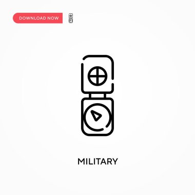 Askeri basit vektör ikonu. Web sitesi veya mobil uygulama için modern, basit düz vektör çizimi