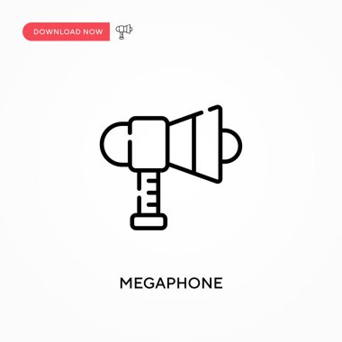 Megafon basit vektör simgesi. Web sitesi veya mobil uygulama için modern, basit düz vektör çizimi