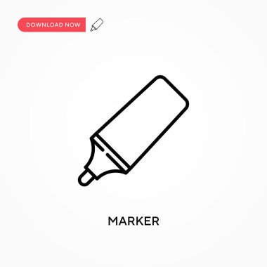 İşaretleyici Basit vektör simgesi. Web sitesi veya mobil uygulama için modern, basit düz vektör çizimi