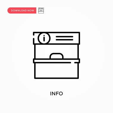 Bilgi Basit vektör simgesi. Web sitesi veya mobil uygulama için modern, basit düz vektör çizimi