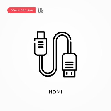 Hdmi Basit vektör simgesi. Web sitesi veya mobil uygulama için modern, basit düz vektör çizimi