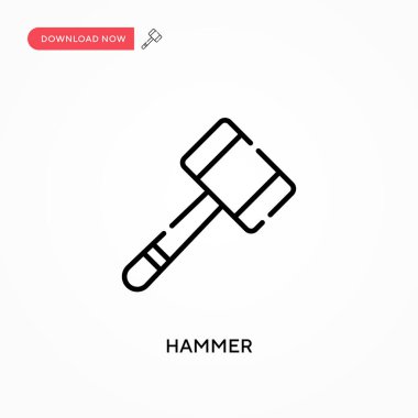Hammer Basit vektör simgesi. Web sitesi veya mobil uygulama için modern, basit düz vektör çizimi