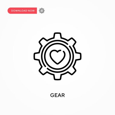 Gear Basit vektör simgesi. Web sitesi veya mobil uygulama için modern, basit düz vektör çizimi