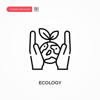 Ekoloji basit vektör simgesi. Web sitesi veya mobil uygulama için modern, basit düz vektör çizimi