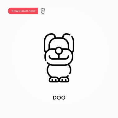 Köpek basit vektör simgesi. Web sitesi veya mobil uygulama için modern, basit düz vektör çizimi