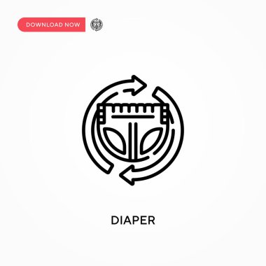 Bebek bezi basit vektör simgesi. Web sitesi veya mobil uygulama için modern, basit düz vektör çizimi