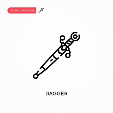 Hançer basit vektör simgesi. Web sitesi veya mobil uygulama için modern, basit düz vektör çizimi