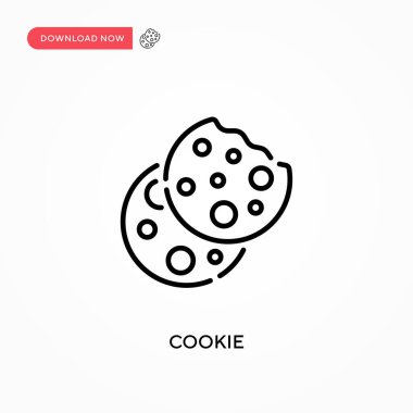 Kurabiye Basit vektör simgesi. Web sitesi veya mobil uygulama için modern, basit düz vektör çizimi