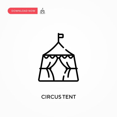 Sirk çadırı basit vektör simgesi. Web sitesi veya mobil uygulama için modern, basit düz vektör çizimi