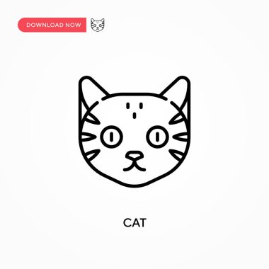 Cat Simple vektör simgesi. Web sitesi veya mobil uygulama için modern, basit düz vektör çizimi