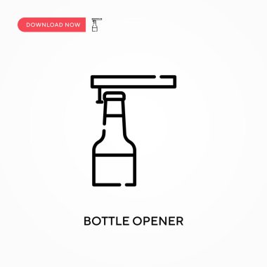Şişe açacağı basit vektör simgesi. Web sitesi veya mobil uygulama için modern, basit düz vektör çizimi