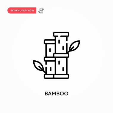 Bambu basit vektör simgesi. Web sitesi veya mobil uygulama için modern, basit düz vektör çizimi
