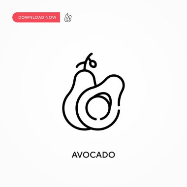 Avokado Basit vektör simgesi. Web sitesi veya mobil uygulama için modern, basit düz vektör çizimi