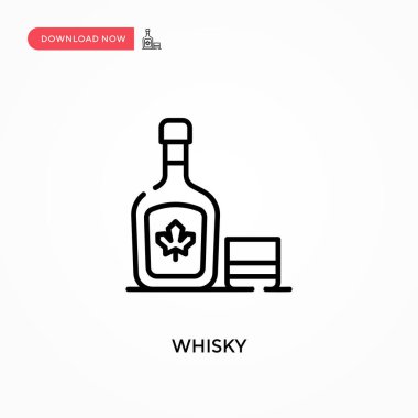 Viski sade vektör simgesi. Web sitesi veya mobil uygulama için modern, basit düz vektör çizimi