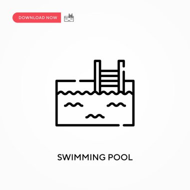 Yüzme havuzu basit vektör simgesi. Web sitesi veya mobil uygulama için modern, basit düz vektör çizimi