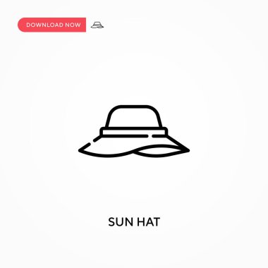 Güneş şapkası basit vektör simgesi. Web sitesi veya mobil uygulama için modern, basit düz vektör çizimi