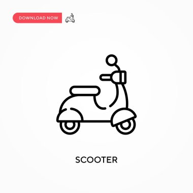 Scooter Basit vektör simgesi. Web sitesi veya mobil uygulama için modern, basit düz vektör çizimi