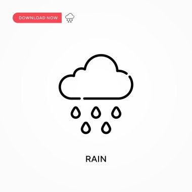 Basit vektör simgesi yağmur. Web sitesi veya mobil uygulama için modern, basit düz vektör çizimi