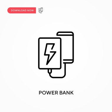 Güç bankası Basit vektör simgesi. Web sitesi veya mobil uygulama için modern, basit düz vektör çizimi