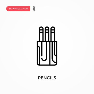 Kalemler basit vektör simgesi. Web sitesi veya mobil uygulama için modern, basit düz vektör çizimi