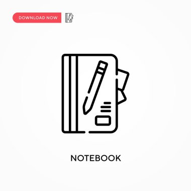 Not Defteri Basit vektör simgesi. Web sitesi veya mobil uygulama için modern, basit düz vektör çizimi