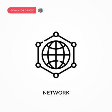 Ağ Basit vektör simgesi. Web sitesi veya mobil uygulama için modern, basit düz vektör çizimi