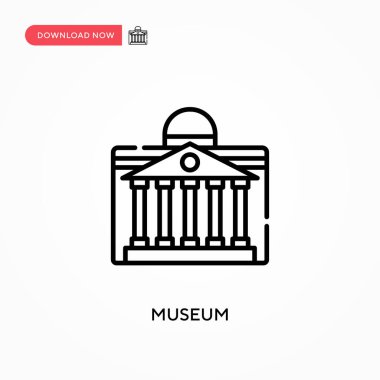 Müze basit vektör simgesi. Web sitesi veya mobil uygulama için modern, basit düz vektör çizimi