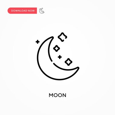 Ay basit vektör simgesi. Web sitesi veya mobil uygulama için modern, basit düz vektör çizimi