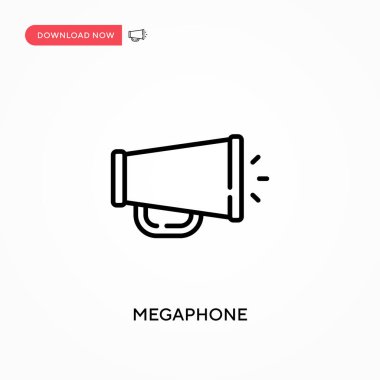 Megafon basit vektör simgesi. Web sitesi veya mobil uygulama için modern, basit düz vektör çizimi
