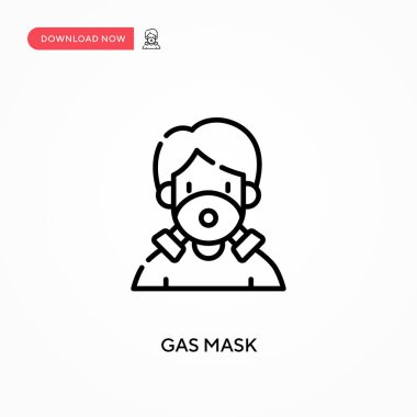 Gaz maskesi Basit vektör simgesi. Web sitesi veya mobil uygulama için modern, basit düz vektör çizimi