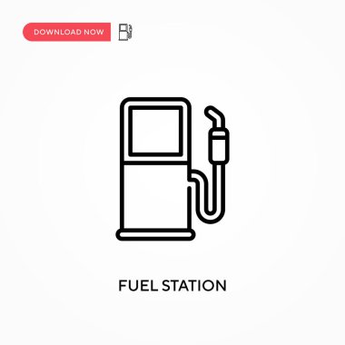 Yakıt istasyonu basit vektör simgesi. Web sitesi veya mobil uygulama için modern, basit düz vektör çizimi