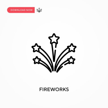 Havai fişekler basit vektör simgesi. Web sitesi veya mobil uygulama için modern, basit düz vektör çizimi