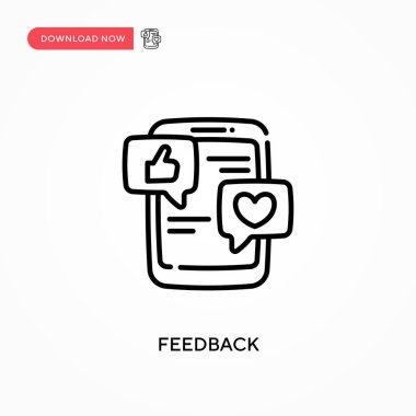 Geri besleme Basit vektör simgesi. Web sitesi veya mobil uygulama için modern, basit düz vektör çizimi