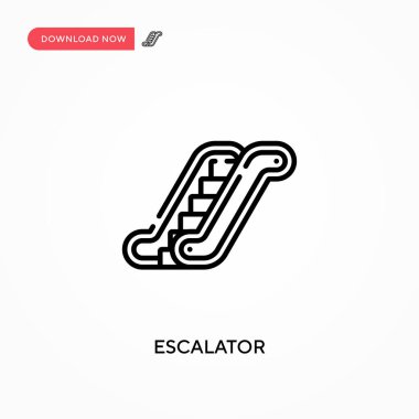 Yürüyen merdiven basit vektör simgesi. Web sitesi veya mobil uygulama için modern, basit düz vektör çizimi