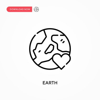 Dünya basit vektör simgesi. Web sitesi veya mobil uygulama için modern, basit düz vektör çizimi