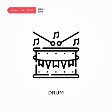 Davul Basit vektör simgesi. Web sitesi veya mobil uygulama için modern, basit düz vektör çizimi