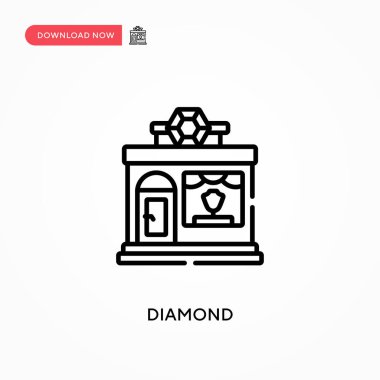 Elmas basit vektör simgesi. Web sitesi veya mobil uygulama için modern, basit düz vektör çizimi