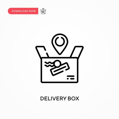 Teslimat kutusu Basit vektör simgesi. Web sitesi veya mobil uygulama için modern, basit düz vektör çizimi