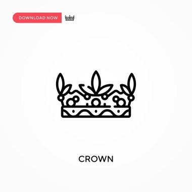 Crown Basit vektör simgesi. Web sitesi veya mobil uygulama için modern, basit düz vektör çizimi