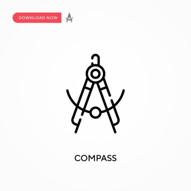 Basit vektör simgesini pusula. Web sitesi veya mobil uygulama için modern, basit düz vektör çizimi